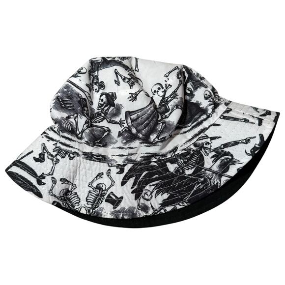 Espolon Tequila Reversible Bucket Hat Skulls Embroidered Logo White Black - Picture 4 of 13